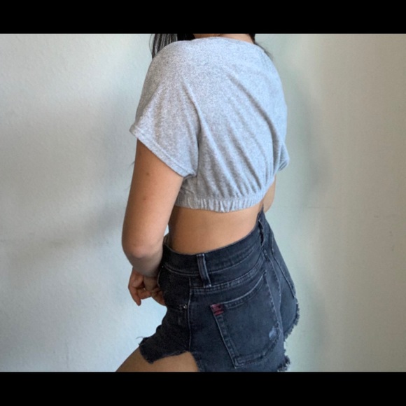 plain grey crop top - Picture 2 of 2